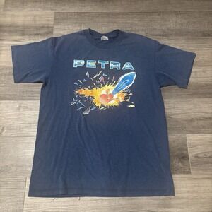 Vtg 1989 Petra On Fire For God T-shirt Mens L 90s Band Jesus Tee Single Stitch